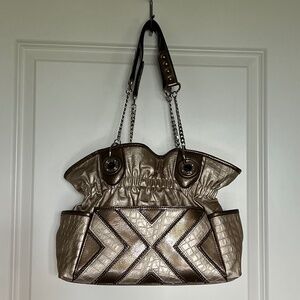 LIKE NEW Kathy Van Zeeland gold handbag